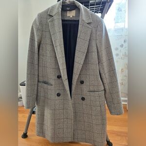 Sezane Manteau Johnson Prince De Galles Gris Écru blazer